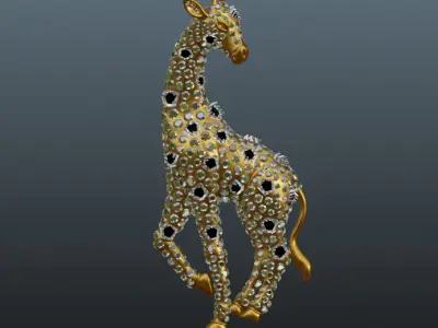 Giraffe Jewelry Pendant 3D Mode 3D print model