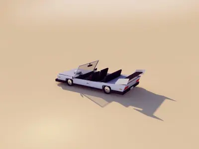Cartoon Low Poly Cabriolet Low-poly 3D model