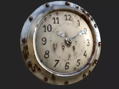 Clock 4K PBR GameReady old rusty Low-poly 3D model