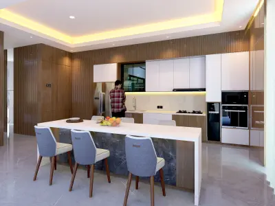 Kitchen I shape 5 meter 3D model