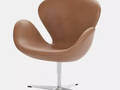 SWAN Chair Arne Jacobsen Fritz Hansen Brown 3D model