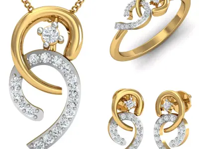 Diamond Locket Set 3D print model get