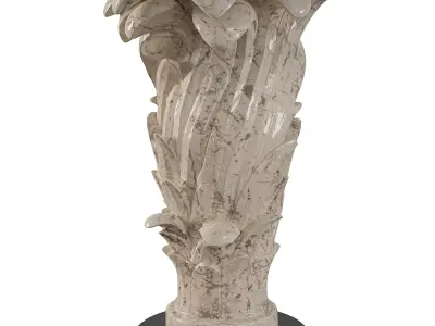 Ornate Baroque Acanthus Leaf Pedestal Table Low-poly 3D model