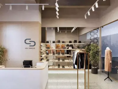 Luxury Clothes Store 3D Model Interior Scene 3D model