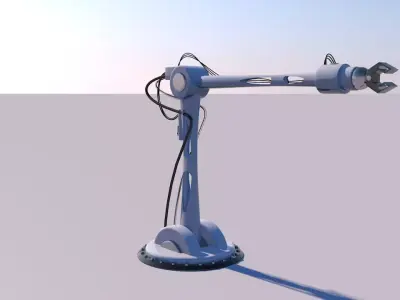 Robot Arm rigged Free 3D model