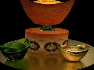 Chinese gold Ingot   3D model