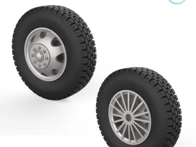 Truck wheels 1-32 3D print model