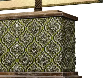 Large Oriental Copper Arabic Oriental Nightstand Table Lamp 3D model