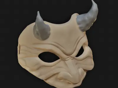 Oni Mask 9 Half Face  3D print model