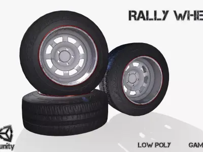Rally wheel Good Year Low-poly 3D model