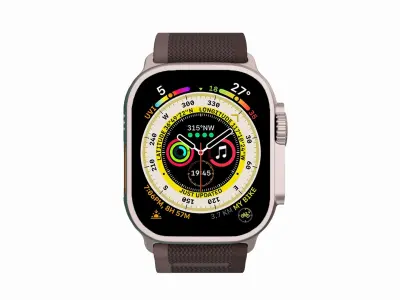 Apple Watch Ultra Trail Loop Black And Grey Color 3D Model Low-poly 3D model