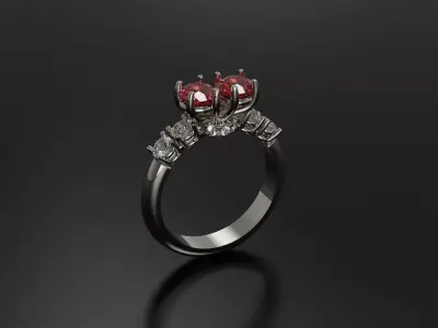 2 Diamonds rings 3D print model