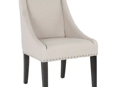Morris Linen Solid Back Parsons Chair 3D model