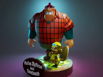 Rufus Ruffcut and Sawtooth - The Wacky Races 3D print model