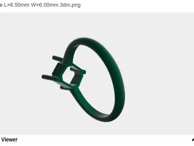 Women Ring with an Emerald-cut Center Stone 3D print model