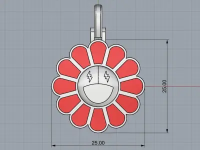 Flower rainbow pendant model 875 3D print model