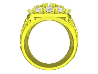 A7580 Art Luxury Diamond Women Ring 3D Model 3D print model