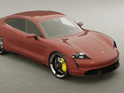 Porsche Taycan Turbo S electric car  3D model