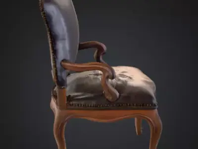Vintage Elegance Chair Low-poly 3D model