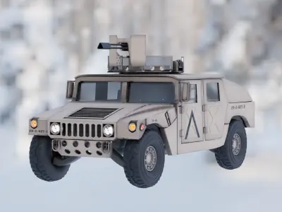 HMMWV humvee High Mobility Multipurpose Wheeled Vehicle  GAU19 3D model