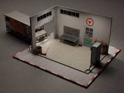 Garage with vane 3D model