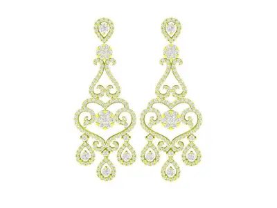 5824 luxury diamond earrings  3D print model