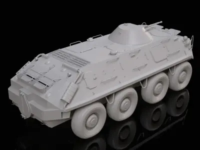 BTR-60 PB Blockout Low-poly 3D model