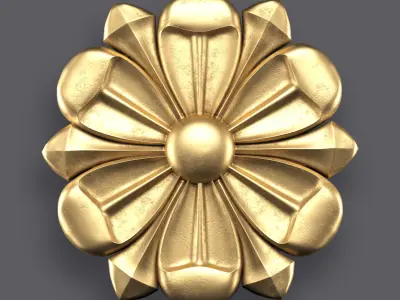 5 Flowers Ornamental Pack 4 3D model