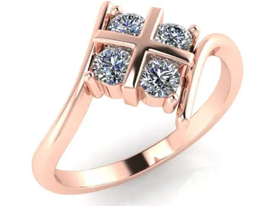 light weight gold diamond rings-C111116SKCH2026010-wt-0-5 3D print model