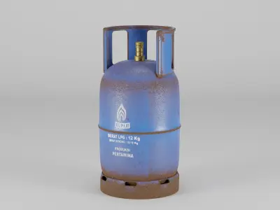 Indonesian LPG Cooking Gas Cylinders 12 Kg Low-poly 3D model