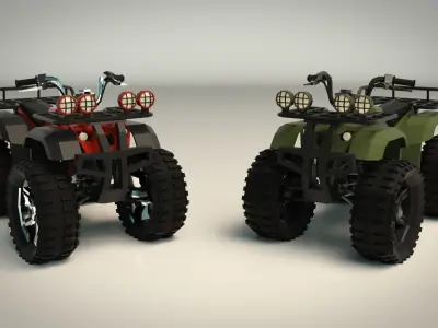Low Poly ATV 01 Low-poly 3D model
