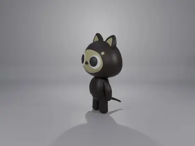 Trio Catsy Low-poly 3D model