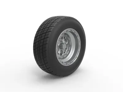 Front wheel from Sprint car Version 2 Scale 1 to 25 3D print model