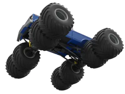 Vintage Monster Truck with double wheels Scale 1 to 25 3D print model