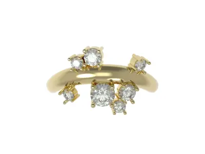 luxury female ring 3D print model