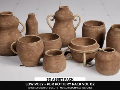 LP - PBR Pottery Pack Vol 02 Low-poly 3D model
