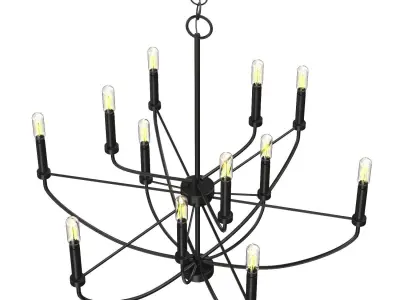 Foreman 9 - Light Candle Style Classic Chandelier 3D model
