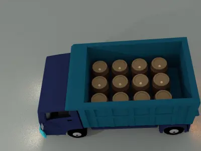 Truck Low Poly and file blend Low-poly 3D model
