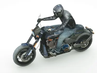 2020 Harley Davidson Live FXDR Low-poly 3D model