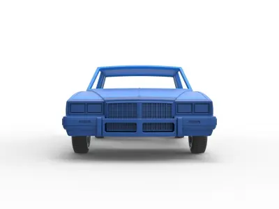 Shell and wheels Pontiac Grand Prix 1986 Scale 1 to 25 3D print model