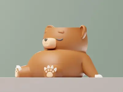 DREAMER BEAR - PLANTER- Plant Pot 3D print model