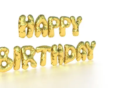 HAPPY BIRTHDAY BALLOONS Low-poly 3D model