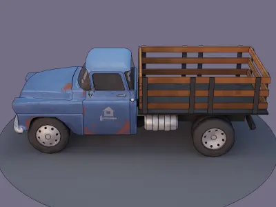 Chevrolet 2-ton Truck Cartoon Style Low-poly 3D model