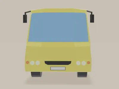 Minibus bus Low-poly 3D model