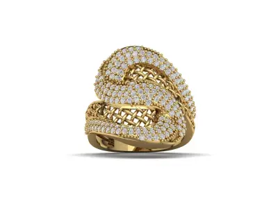 STL 3DM Women Ring Womens Ring Diamonds With Stone Model DP1505 3D print model