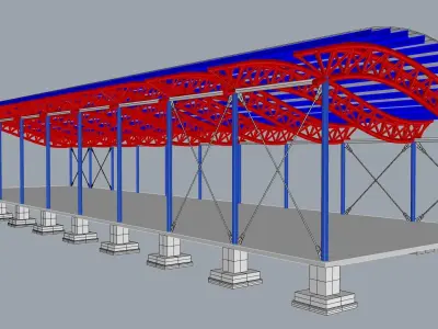 Steel Truss Building 3D model