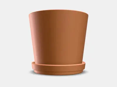 BRUNBAR Plant pot with saucer Low-poly 3D model