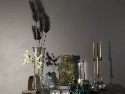 Archviz Decor Set 2 Basic Scene and Lighting 3D model