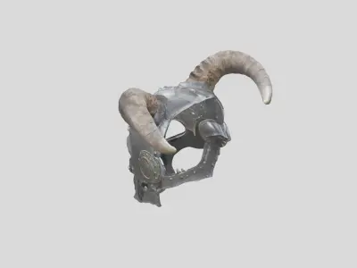 Horned Helm Low-poly 3D model