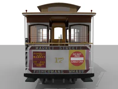 San Francisco Cable Car Low-poly 3D model